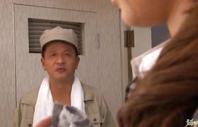Aroused beauty Tsubasa Amami is having sex with a pussy tester she likes a lot