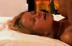 Sensual blonde girl craves for a hard monster